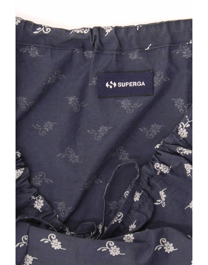 Superga Dame Off Shoulder Kjole UK 8 Small Navy Blue