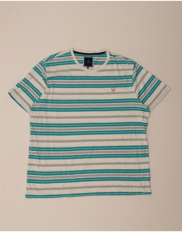 Crew Clothing Herre T-Shirt Top 3XL Hvidstribet bomuld