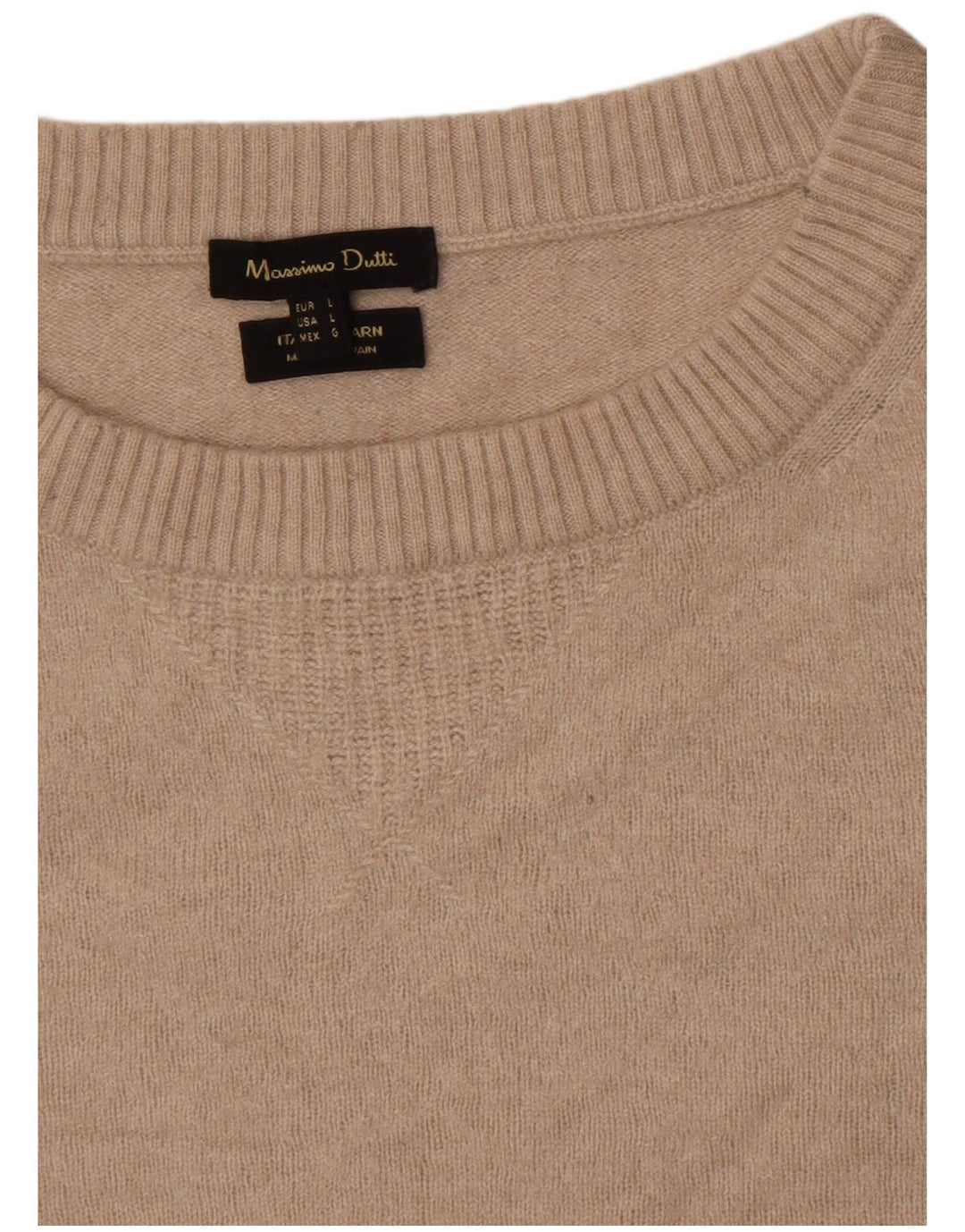 Massimo Dutti Dame Boat Neck Jumper Sweater UK 16 Large Beige
