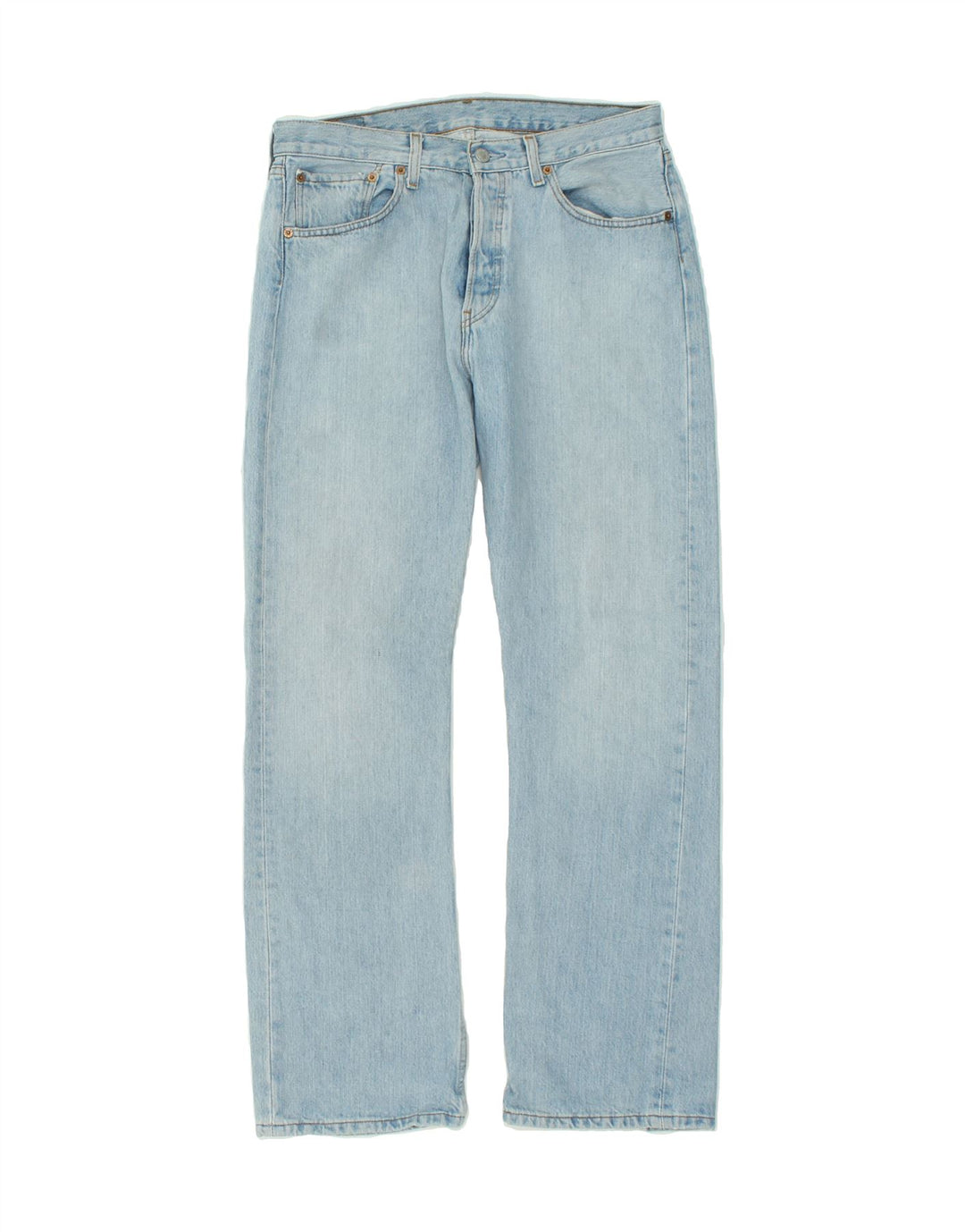 LEVI'S Herre 501 Straight Jeans W32 L32 Blå Bomuld