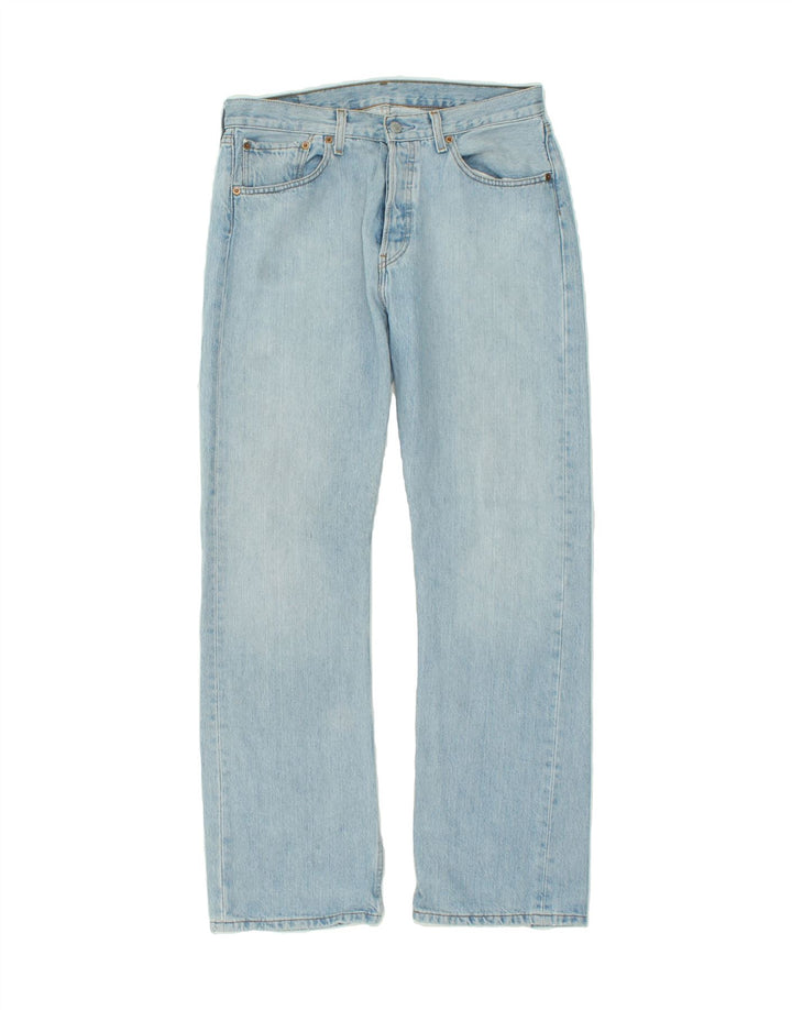 LEVI'S Herre 501 Straight Jeans W32 L32 Blå Bomuld