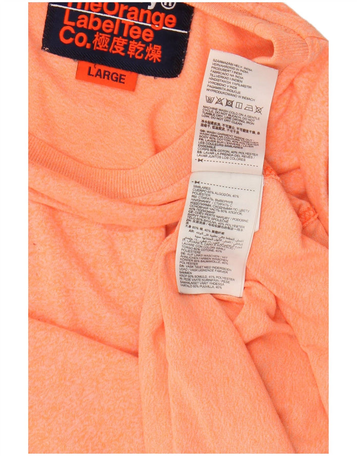 Superdry T-shirt top til mænd, stor orange bomuld