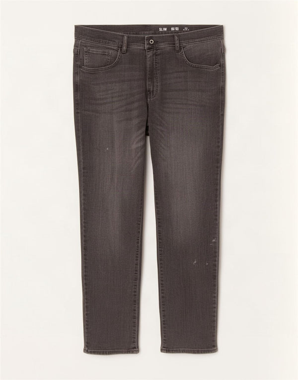 F&F Herre Distressed Slim Jeans W38 L32 Grå Bomuld