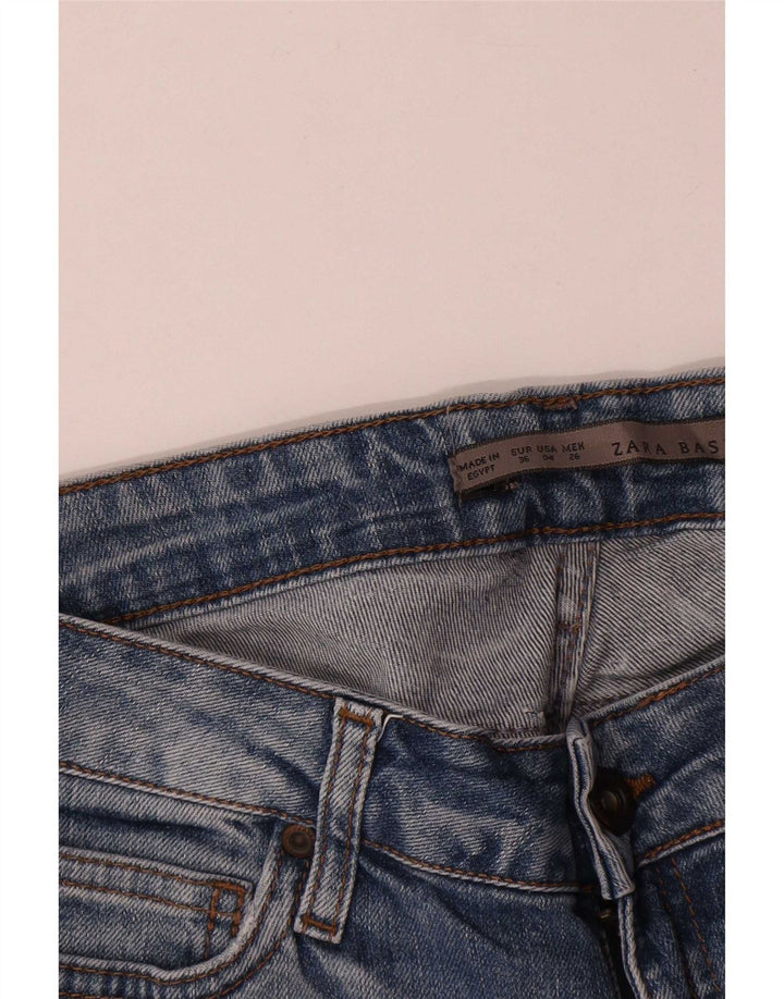 Zara Dame Cropped Jeans EU 36 XS W26 L24 Blå
