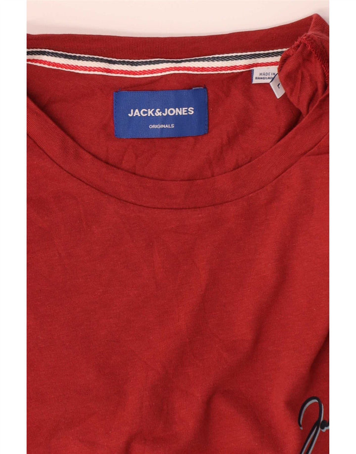 Jack & Jones Herre T-Shirt Top Medium Rød Bomuld