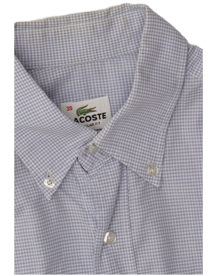 Lacoste Herre Regular Fit skjorte størrelse 39 Medium Blue Gingham