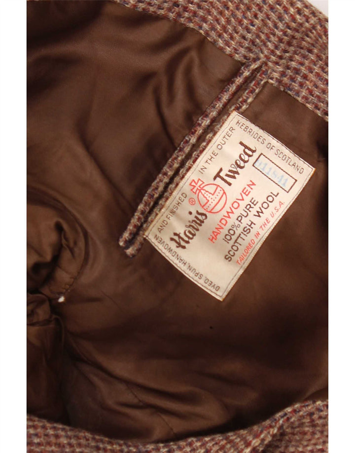 Harris Tweed Herre 2-knaps blazerjakke UK 36 Small Brown Houndstooth