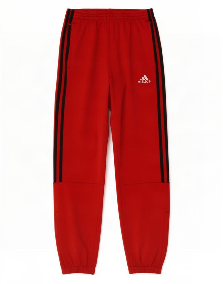 Adidas Drenge Træningsdragt Bukser Joggers 11-12 År Rød Polyester