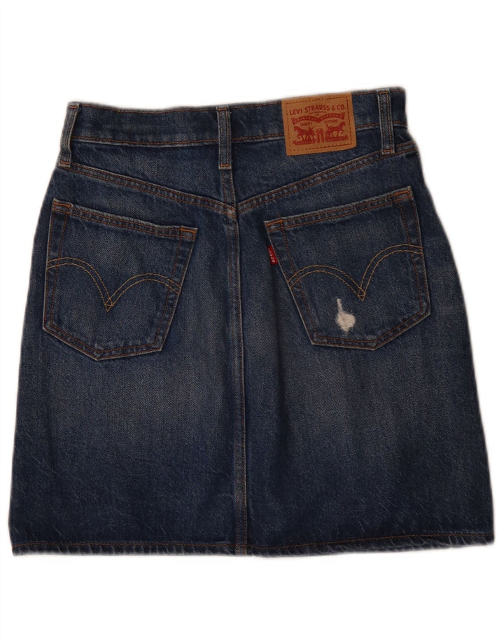 Levi's Dame Distressed Denim Nederdel W24 XS Blå Bomuld