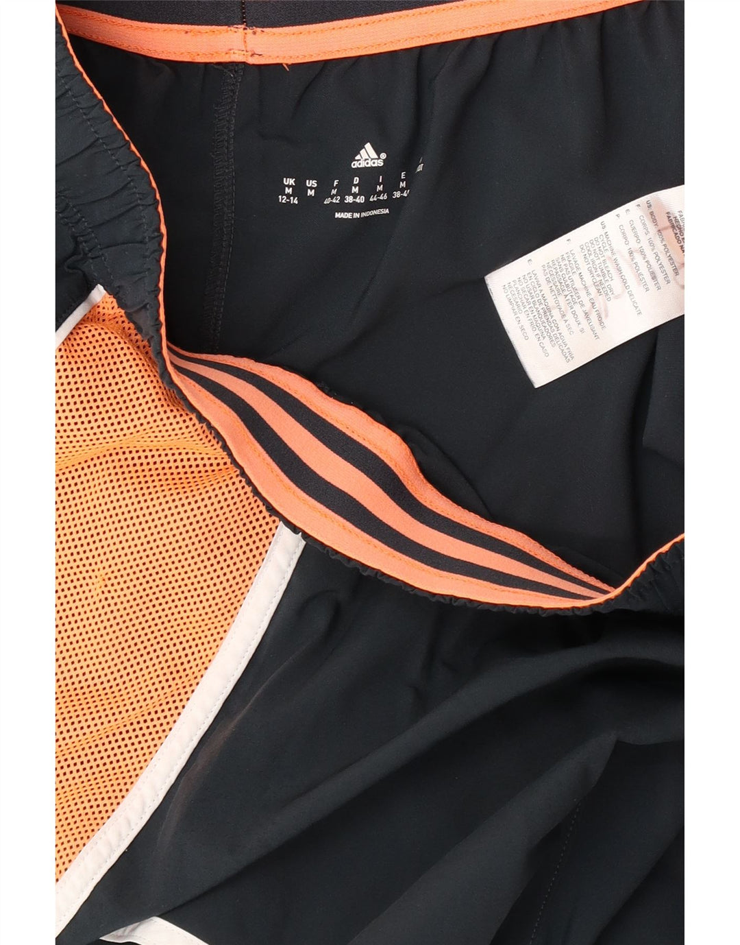 Adidas sportsshorts til kvinder UK 12/14 Medium Navy Blue Colourblock Polyester