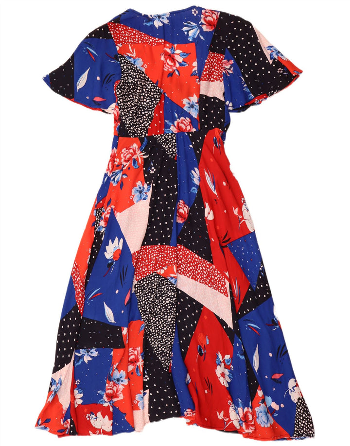 Monsoon Dame Maxi Dress UK 8 Small Multicolor Patchwork Viscose
