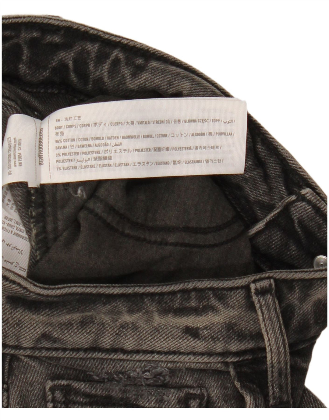 HOLLISTER Dame Distressed High Rise Straight Jeans W25 L27 Sort Bomuld