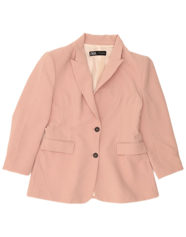Zara Dame 2 Button Blazer Jacket UK 18 XL Pink