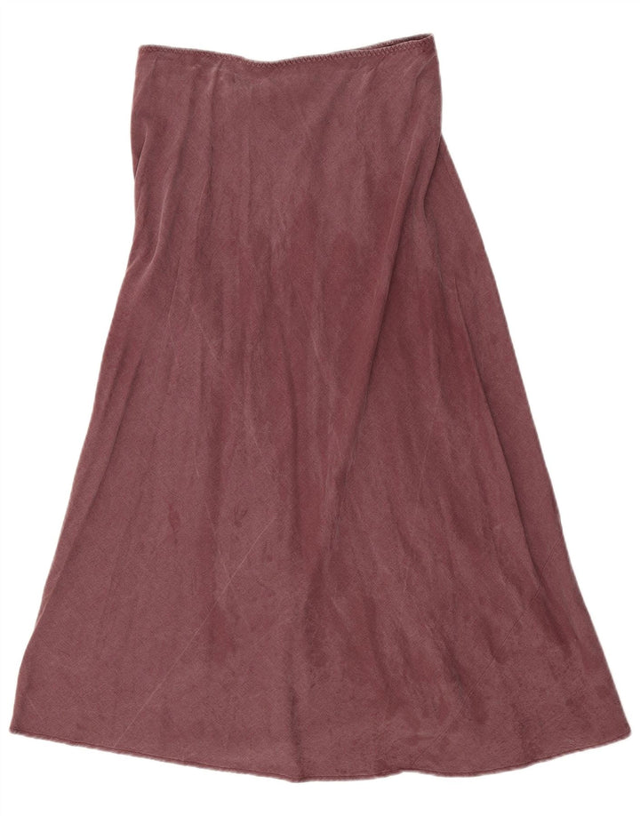 Zara Midi-nederdel med høj talje til kvinder W28 Medium Maroon