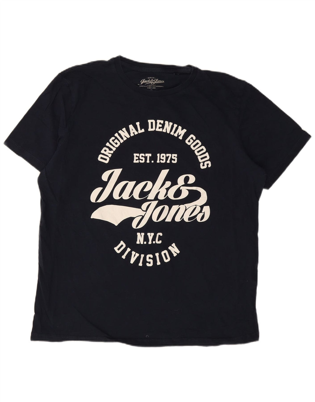 Jack & Jones Herre grafisk T-shirt top 2XL marineblå