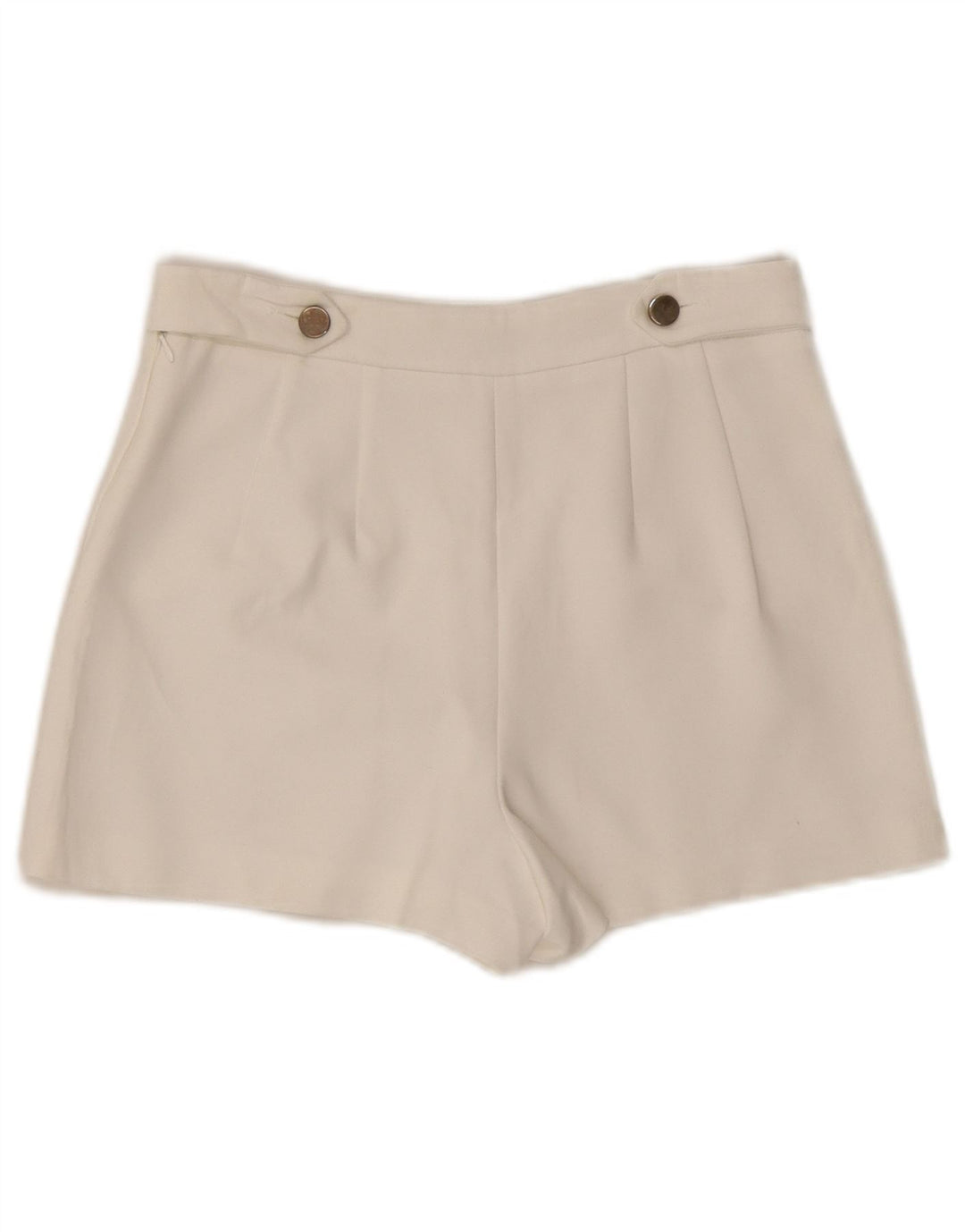 Zara Dame Trafaluc High Waist Hot Pants Small W26 White Polyester