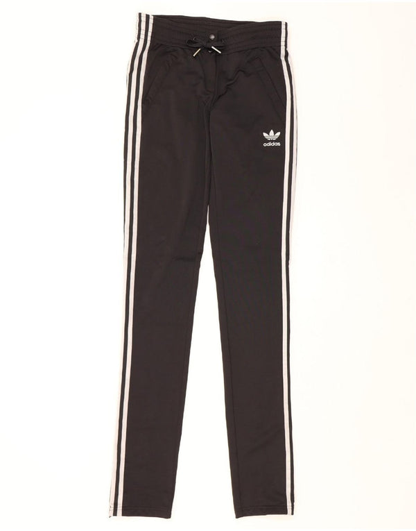 ADIDAS Womens Tracksuit Trousers IT 42 Medium Black Polyester