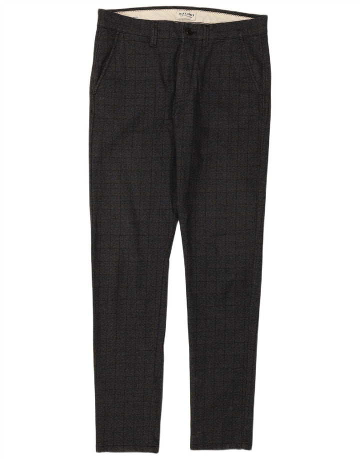 Jack & Jones Herre Marco Slim Casual Bukser W32 L34 Grå ternet polyester