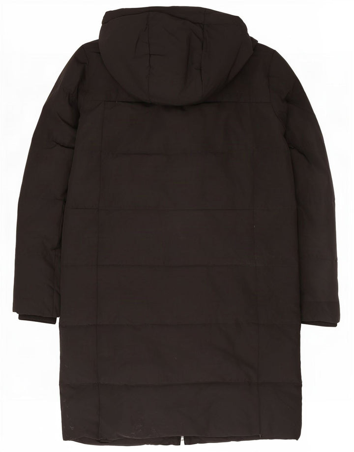 Zara Dame Hætte Oversized Polstret Frakke UK 10 Small Black Polyester