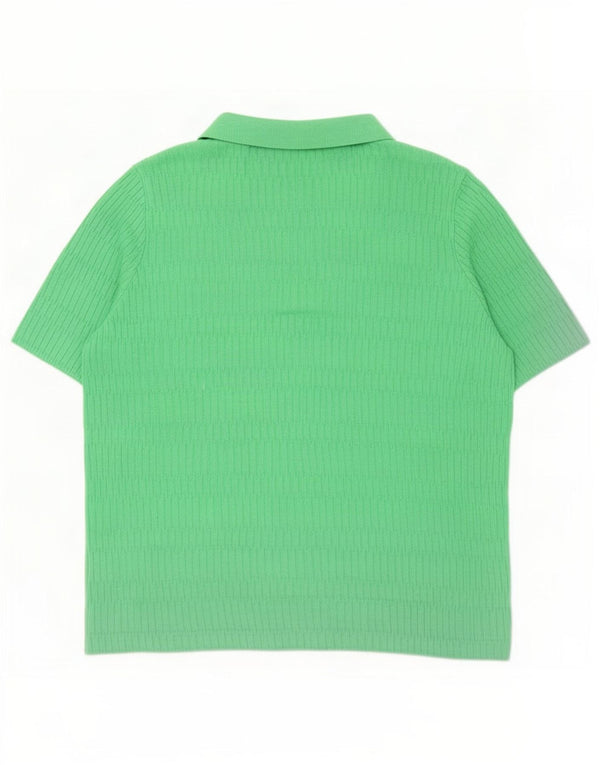 Marks & Spencer Dame Polo Shirt UK 16 Large Green Viscose