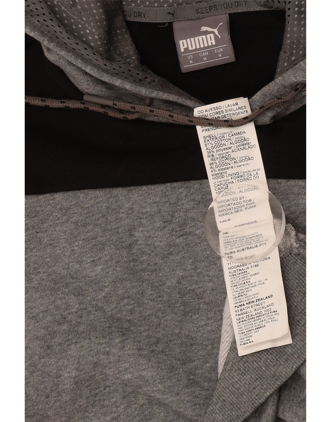 PUMA Grafisk hættetrøje til mænd mellemgrå Colourblock Bomuld