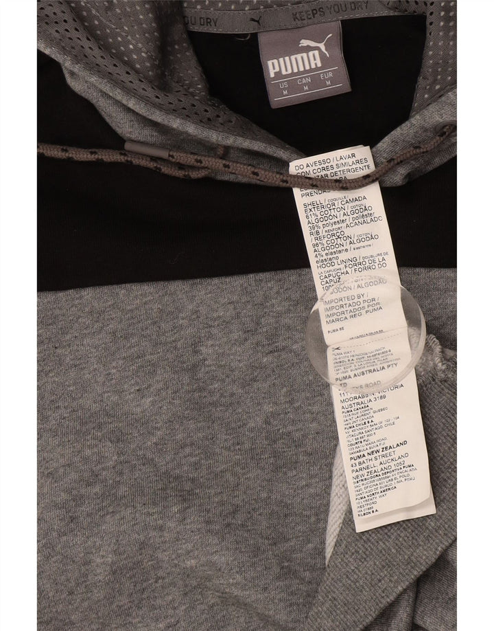 PUMA Grafisk hættetrøje til mænd mellemgrå Colourblock Bomuld