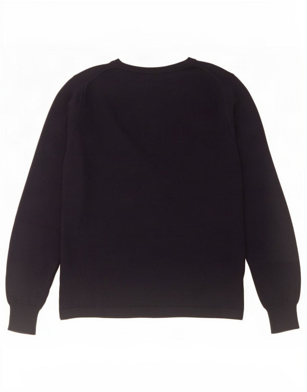 La Martina Dame V-hals sweater UK 12 Medium Navy Blue Wool