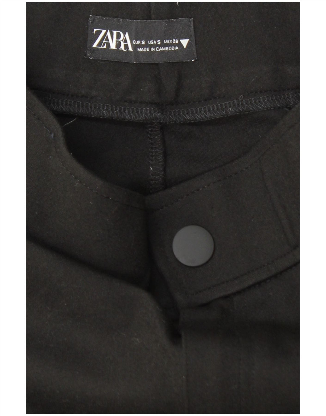 ZARA skinny cropped bukser til kvinder Small W26 L25 Sort