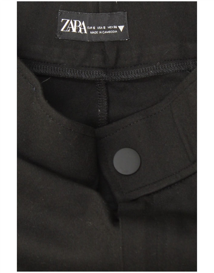 ZARA skinny cropped bukser til kvinder Small W26 L25 Sort