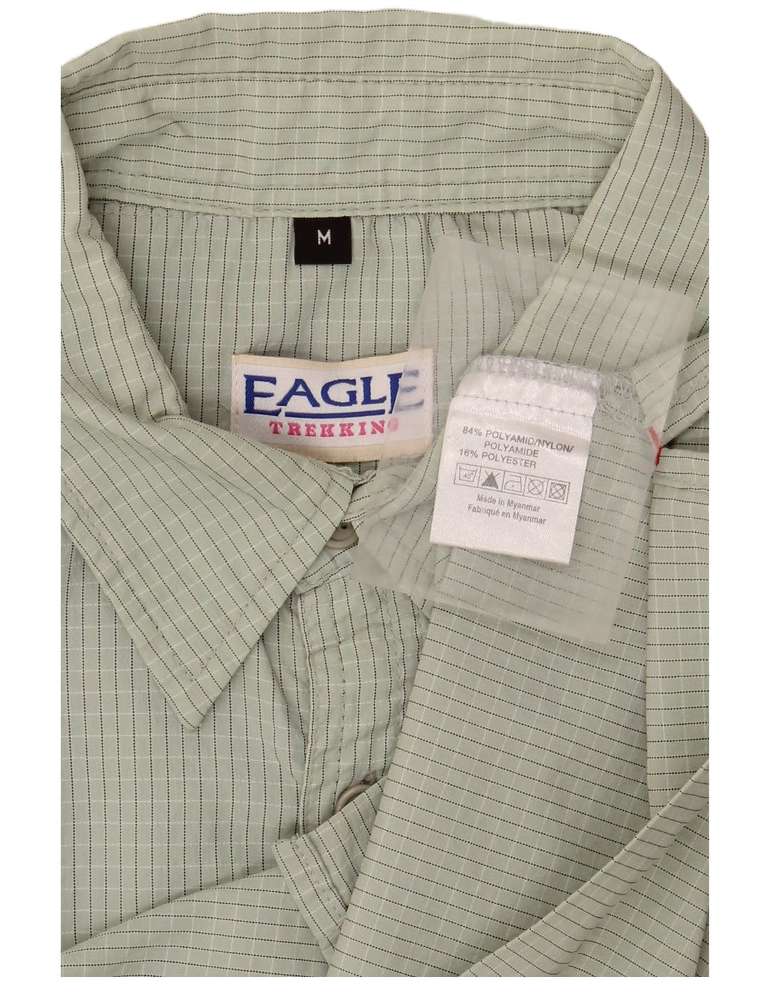 VINTAGE Herreskjorte Medium Grøn Gingham Polyamid