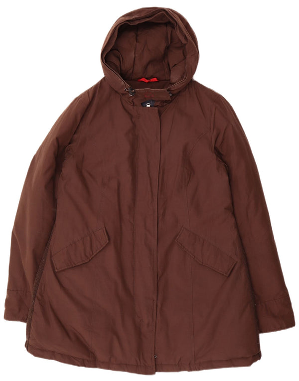 CANADISK hættepolstret frakke til kvinder UK 16 Stor brun polyester