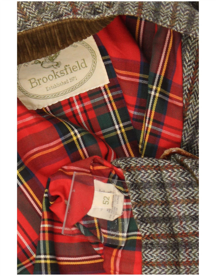 Brooksfield Bomberjakke til mænd EU 52 XL Grå Herringbone Virgin Wool