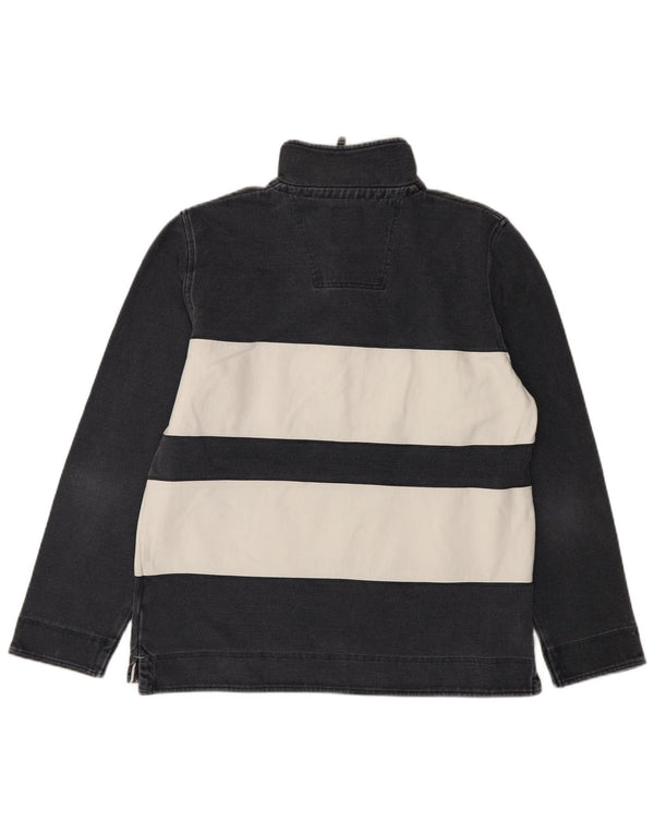 Besætningstøj Herre Zip Neck Sweatshirt Jumper Medium Navyblå stribet