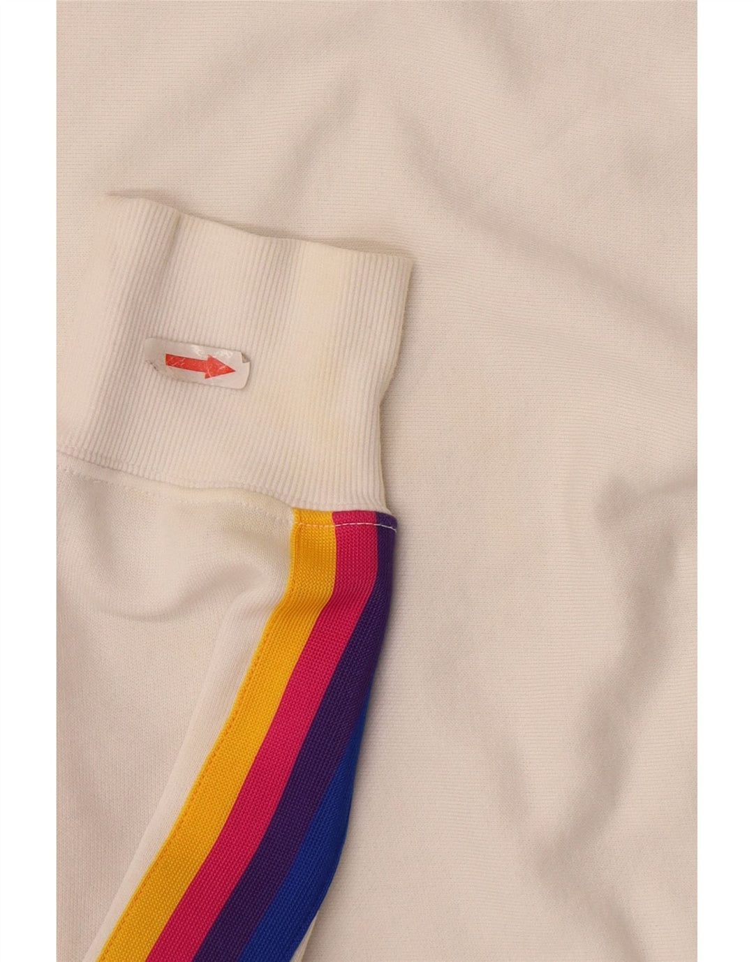 Champion Womens Crop Sweatshirt Jumper UK 14 Medium Off White Bomuld