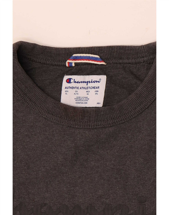Champion Herre Grafisk Sweatshirt Jumper XL Grå