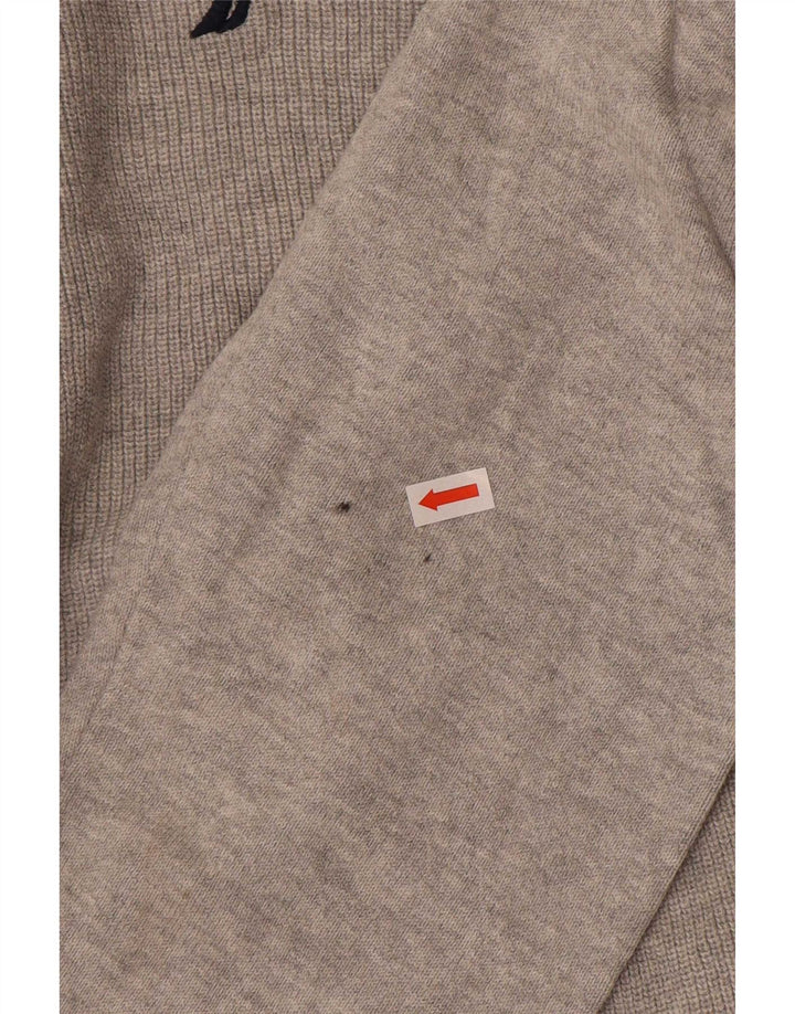 Nautica Herre Zip Neck Jumper Sweater Stor Grå Bomuld