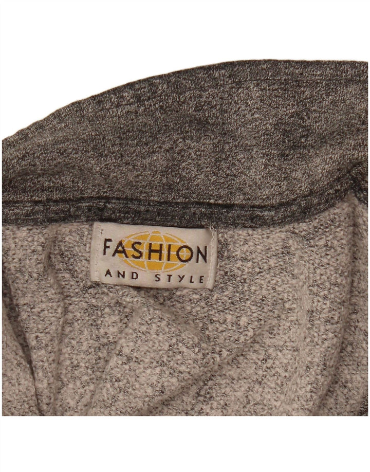 VINTAGE Sweatshirt med lynlås til kvinder UK 18 XL Grå Flecked