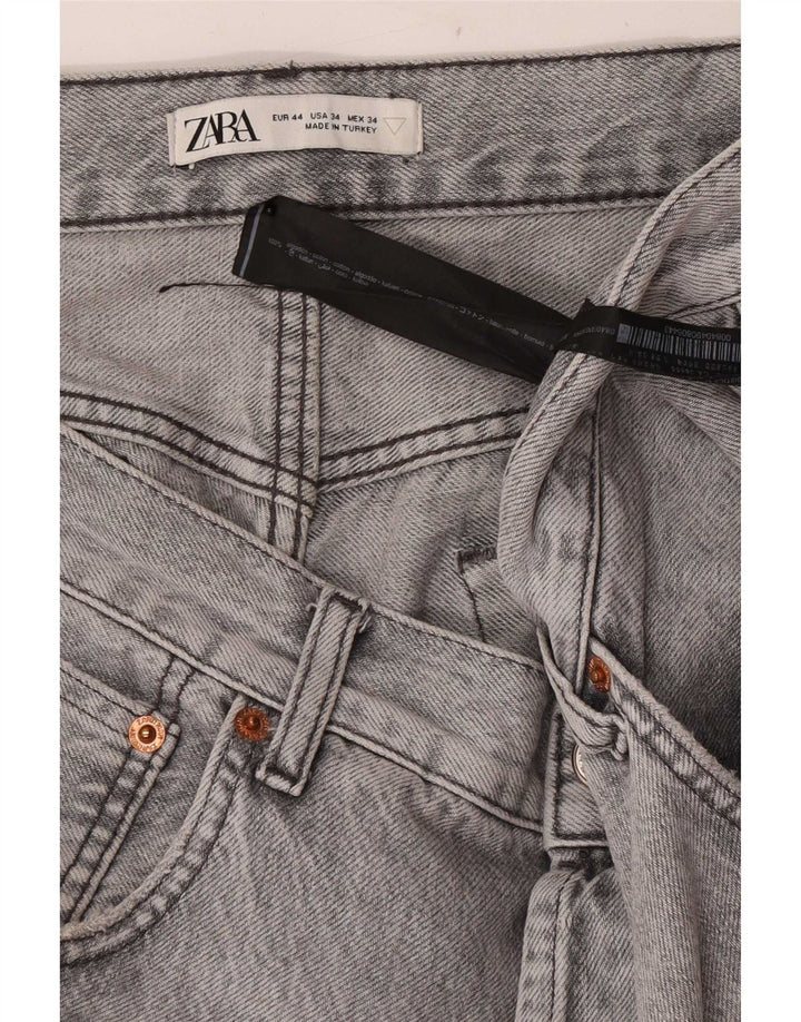 Zara Straight Jeans til mænd EU 44 Large W34 L30 Grå Bomuld
