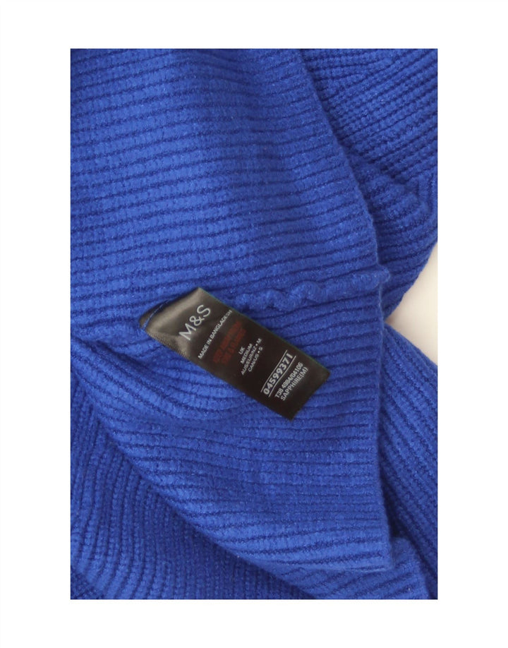 Marks & Spencer Dame Rullehals sweater UK 14 Medium Blue Viscose