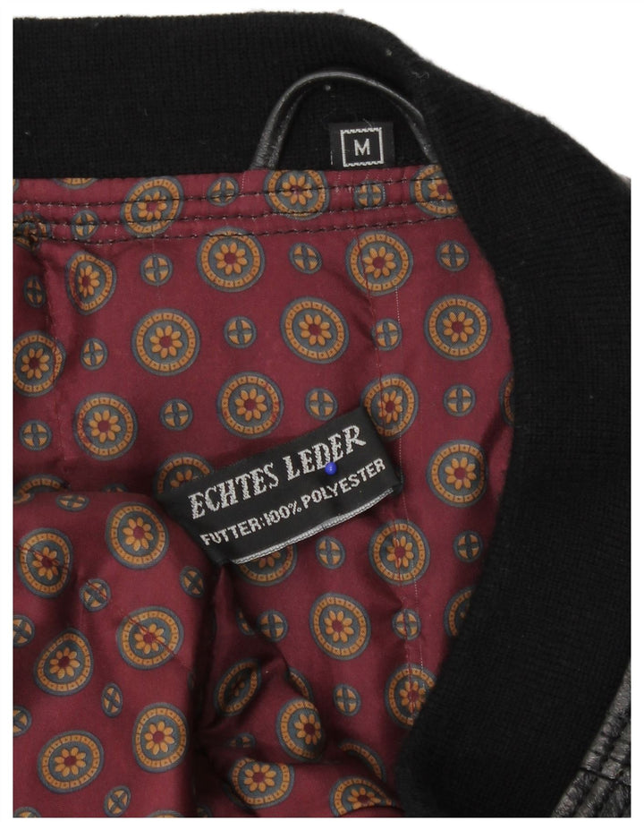 Vintage Herre Læderjakke UK 38 Medium Sort Læder
