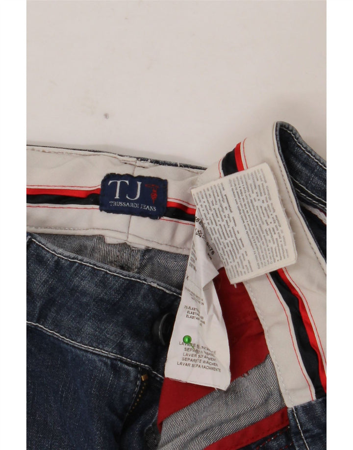 TRUSSARDI Dame Capri Jeans W30 L21 Marineblå Bomuld