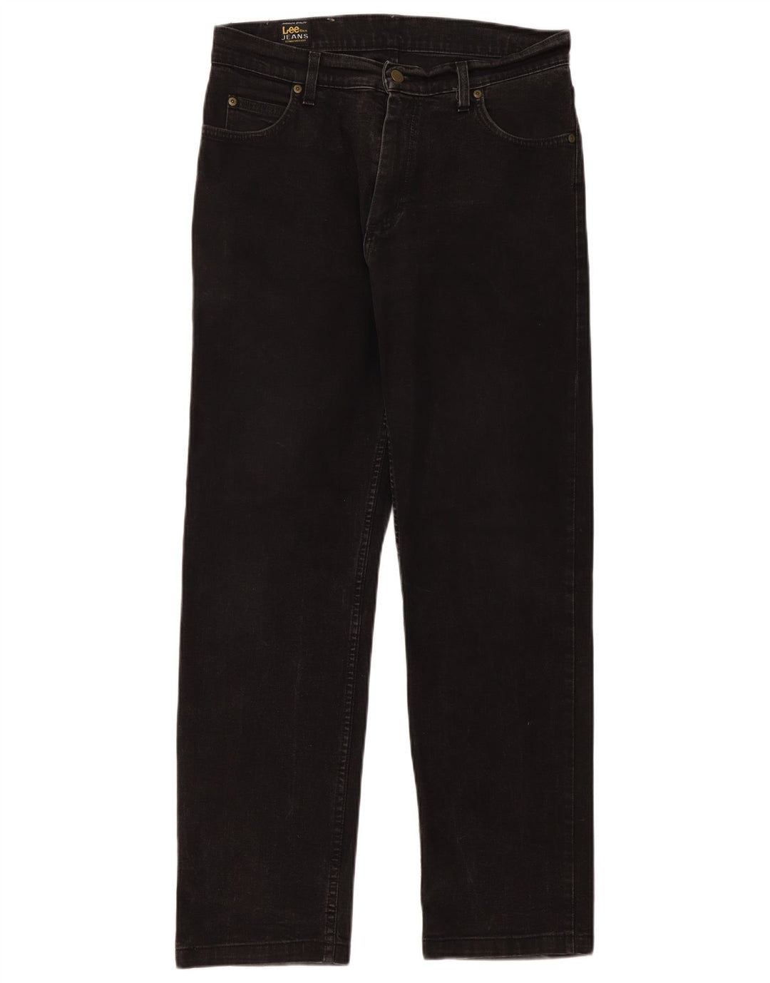 Lee Mens Brooklyn Straight Jeans W33 L31 Sort Bomuld