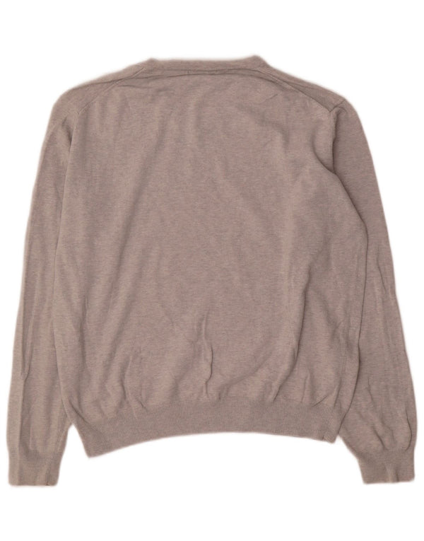 Lyle & Scott Dame V-hals sweater UK 18 XL Grå Flecked Bomuld