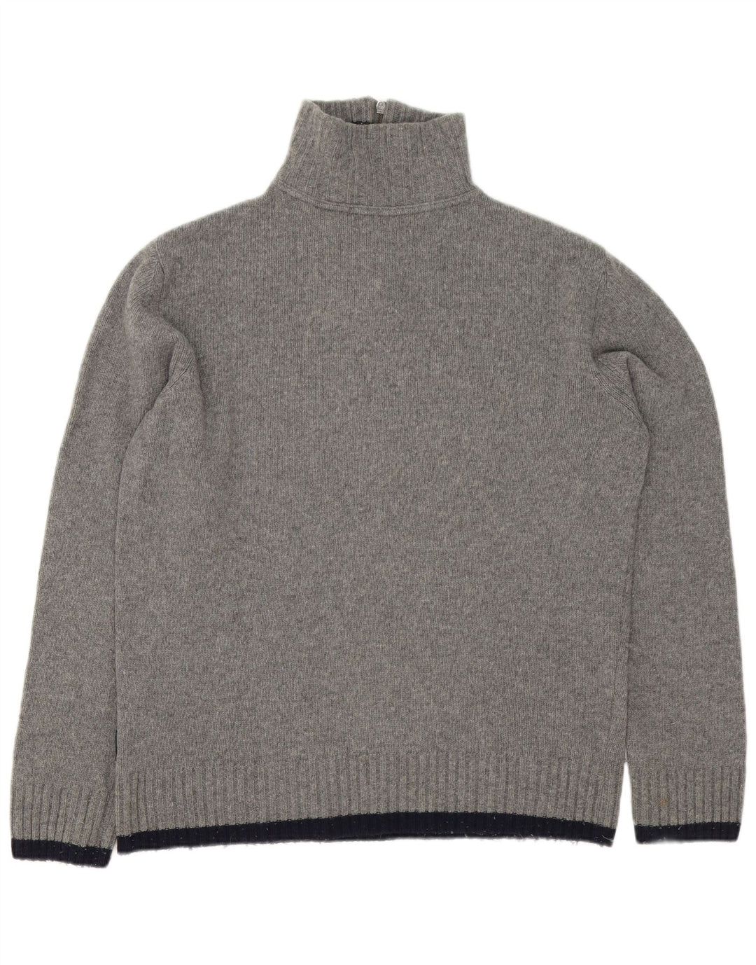 Woolrich Herre Grafisk Zip Neck Jumper Sweater XL Grå Uld