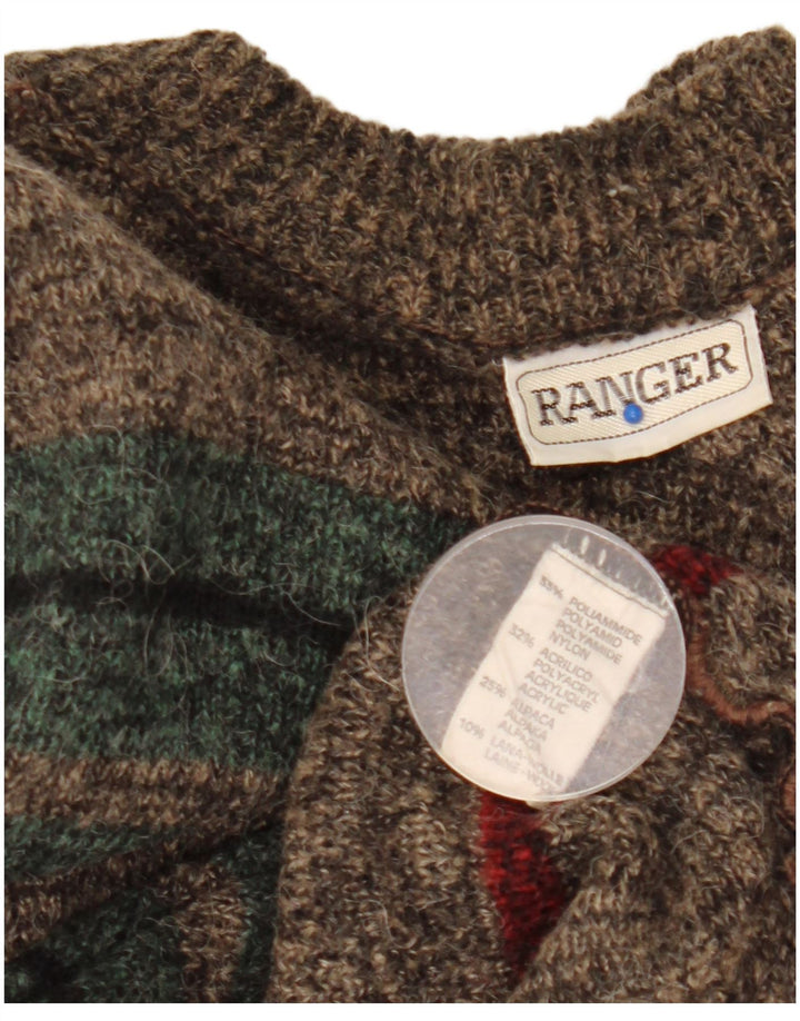 Ranger Herre trøjetrøje med rund hals XL brun stribet polyamid