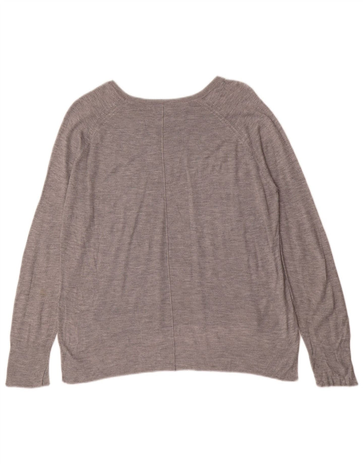 Zara Dame Boat Neck Jumper Sweater UK 14 Medium Grey