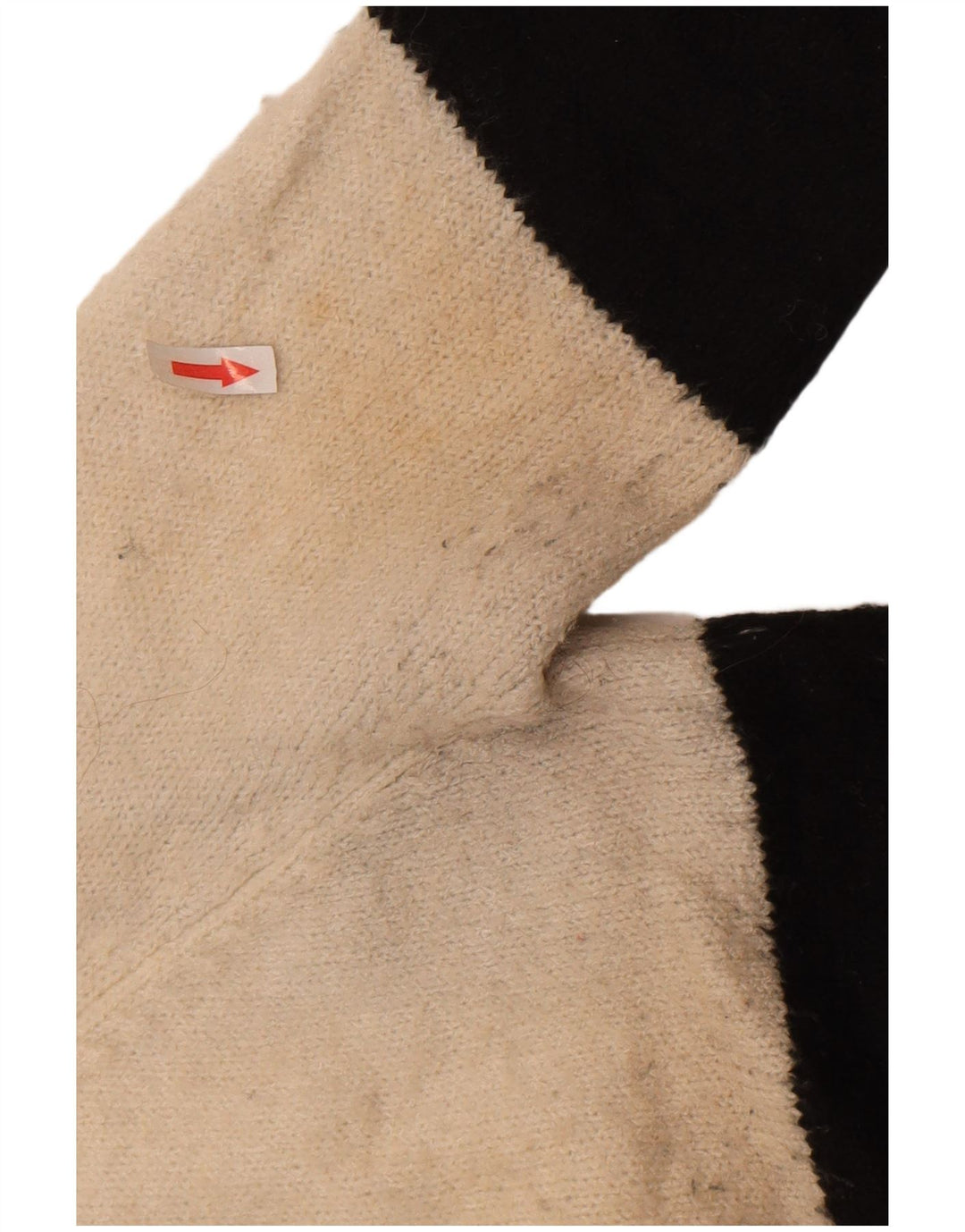 Zara Sweater med rund hals til kvinder UK 10 Small White Colourblock