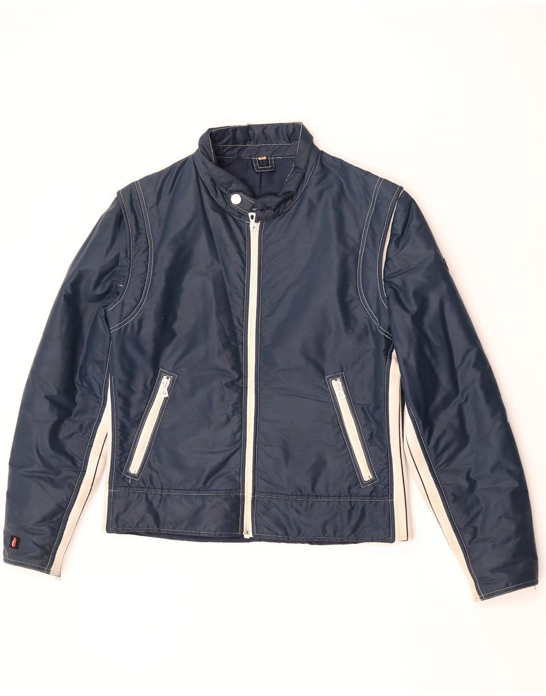 Vintage bomberjakke til mænd IT 52 XL Marineblå Colourblock