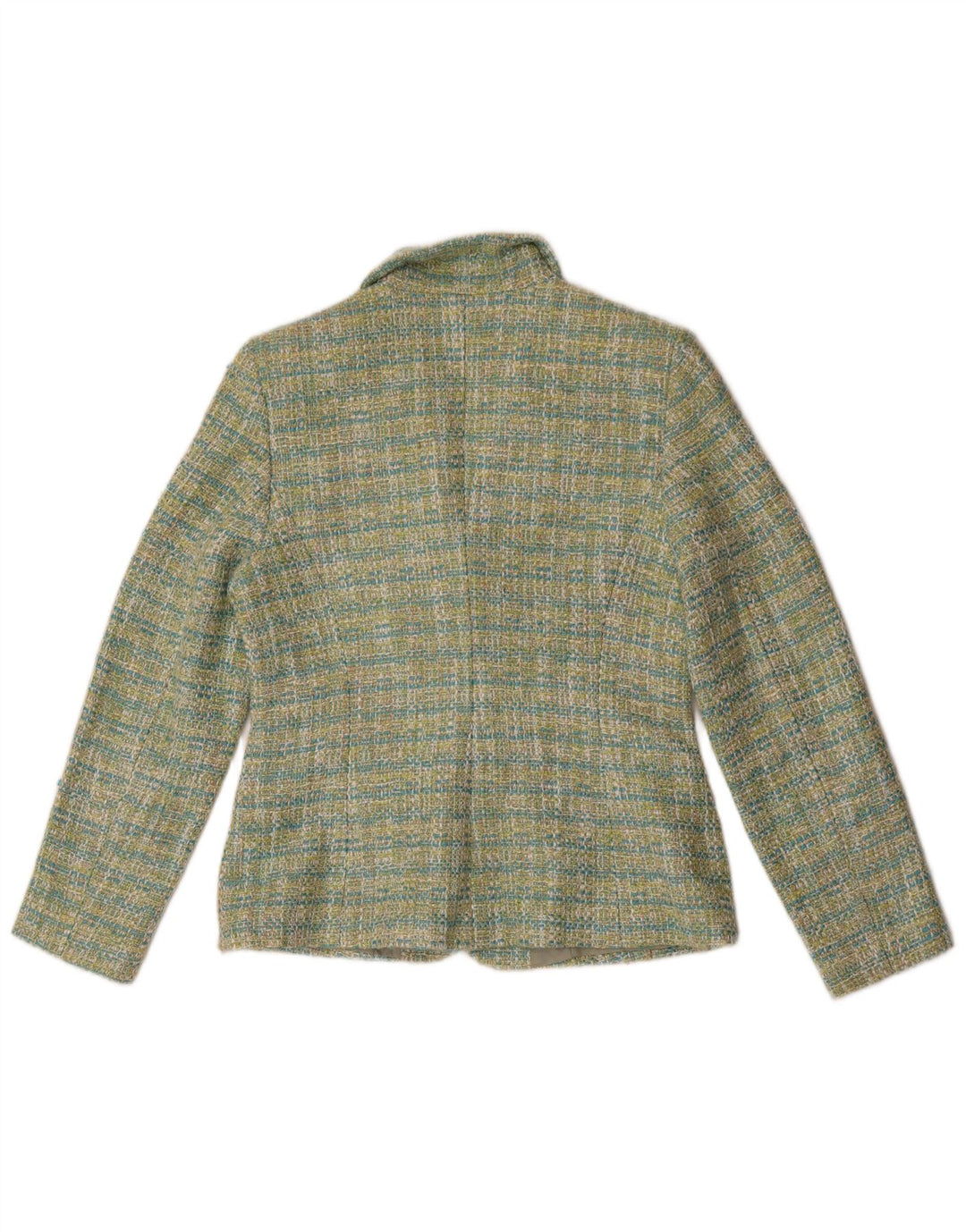 Vintage dame 3-knaps blazerjakke IT 40 Lille grøn ternet polyester