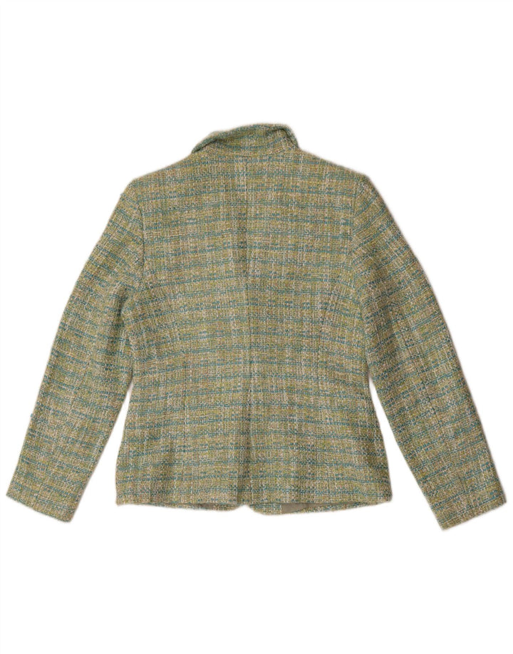 Vintage dame 3-knaps blazerjakke IT 40 Lille grøn ternet polyester